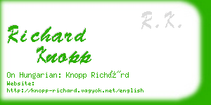richard knopp business card